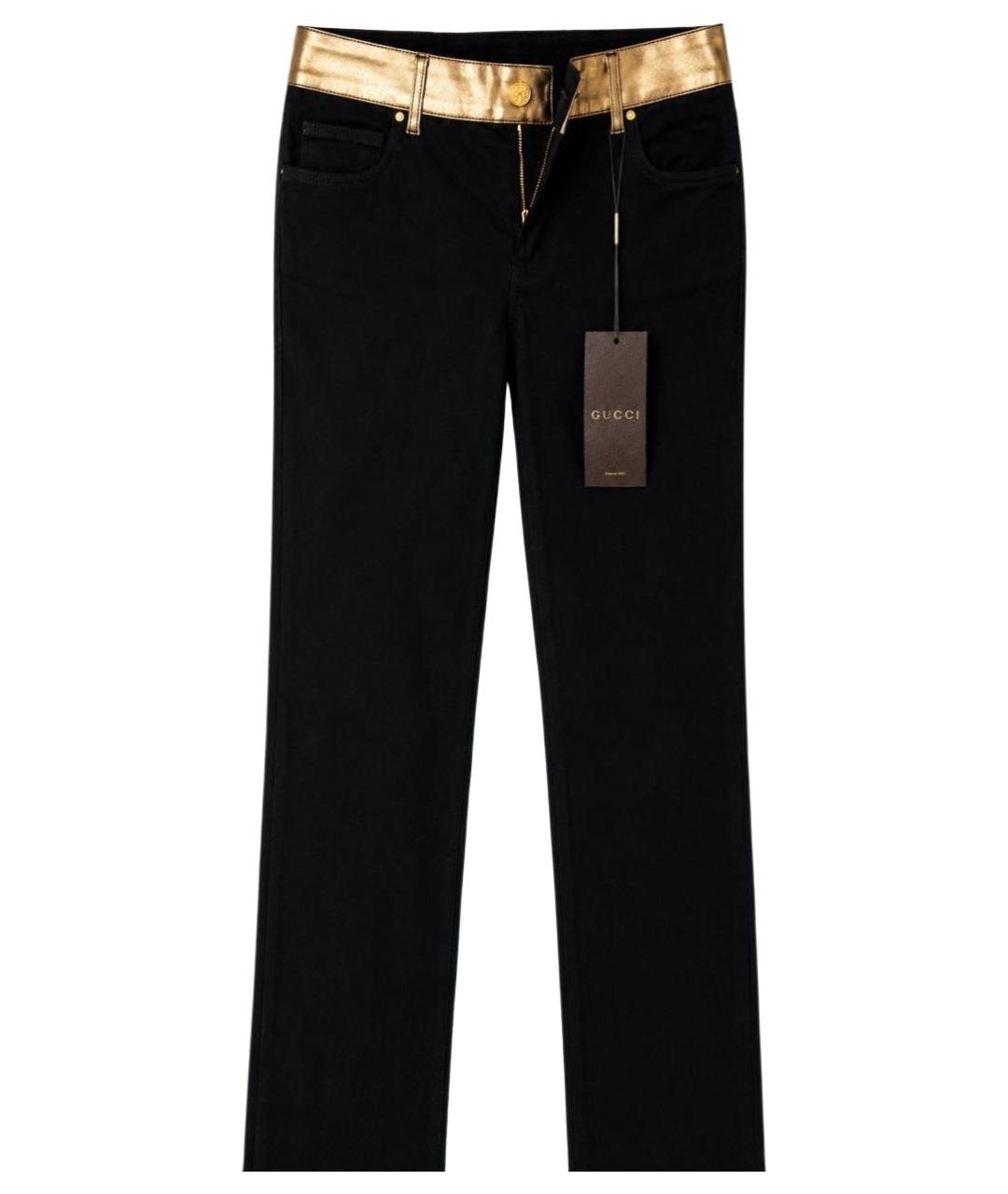GUCCI Черные хлопко-эластановые прямые джинсы, фото 1