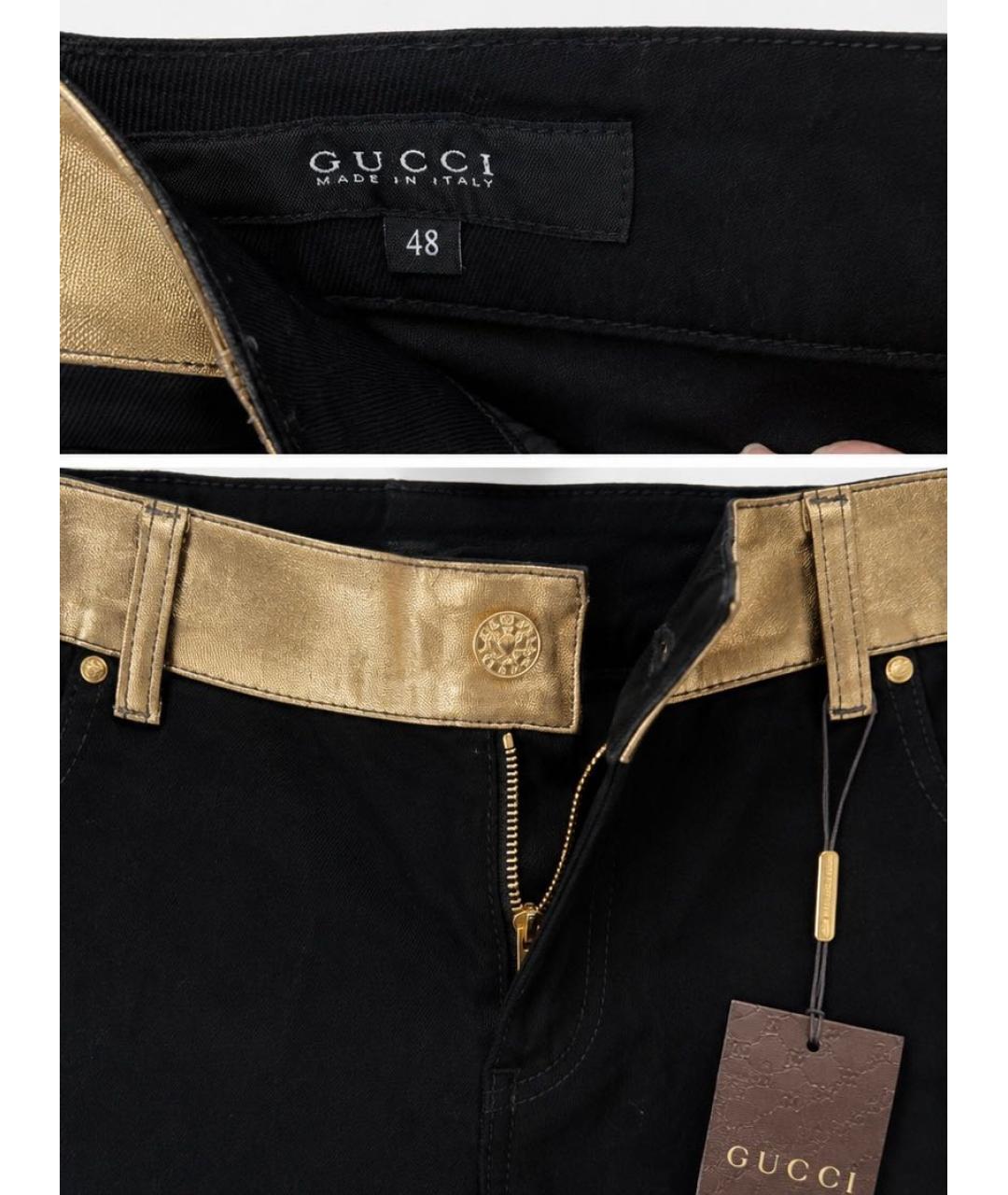 GUCCI Черные хлопко-эластановые прямые джинсы, фото 3