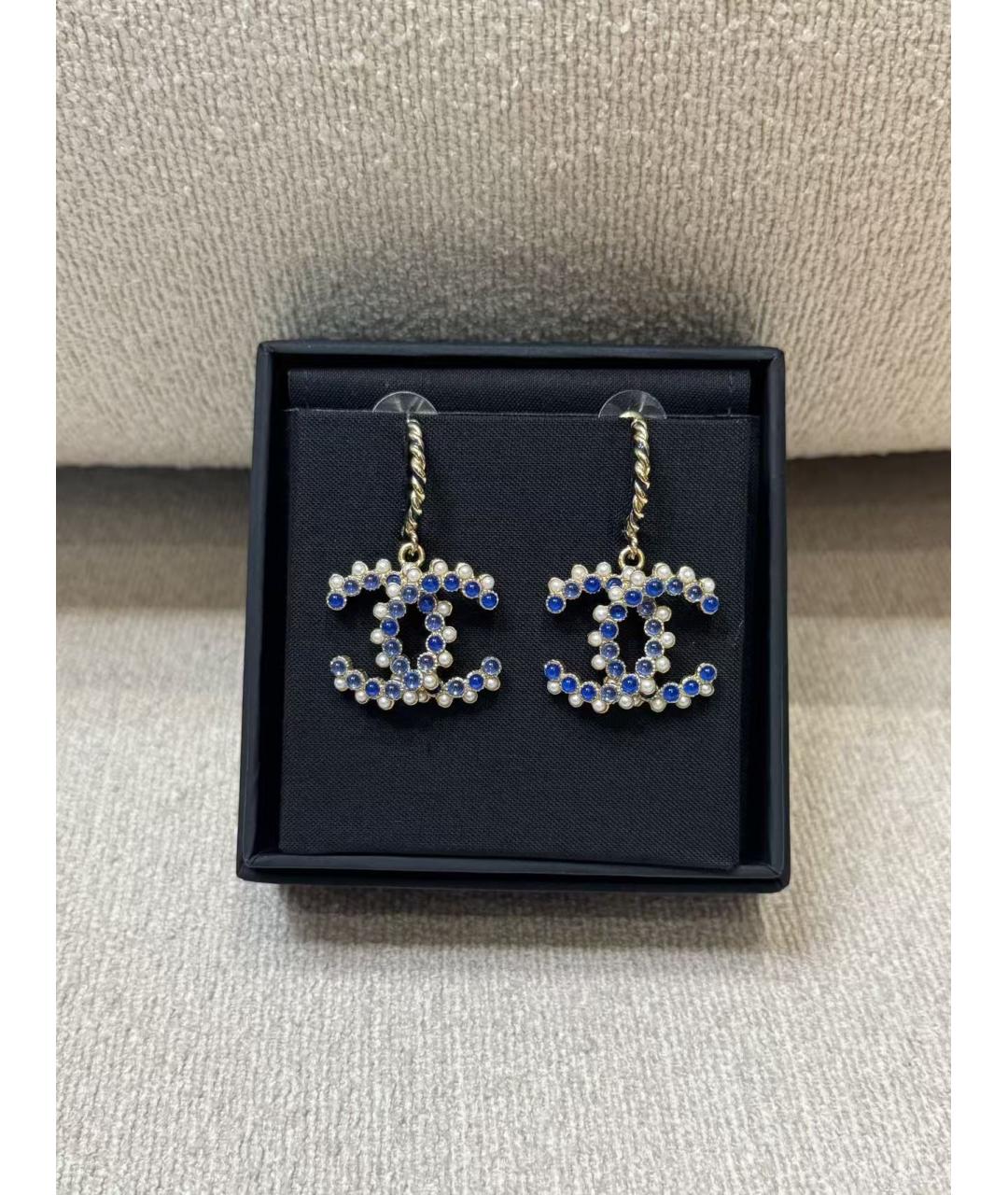 CHANEL Синие серьги, фото 2