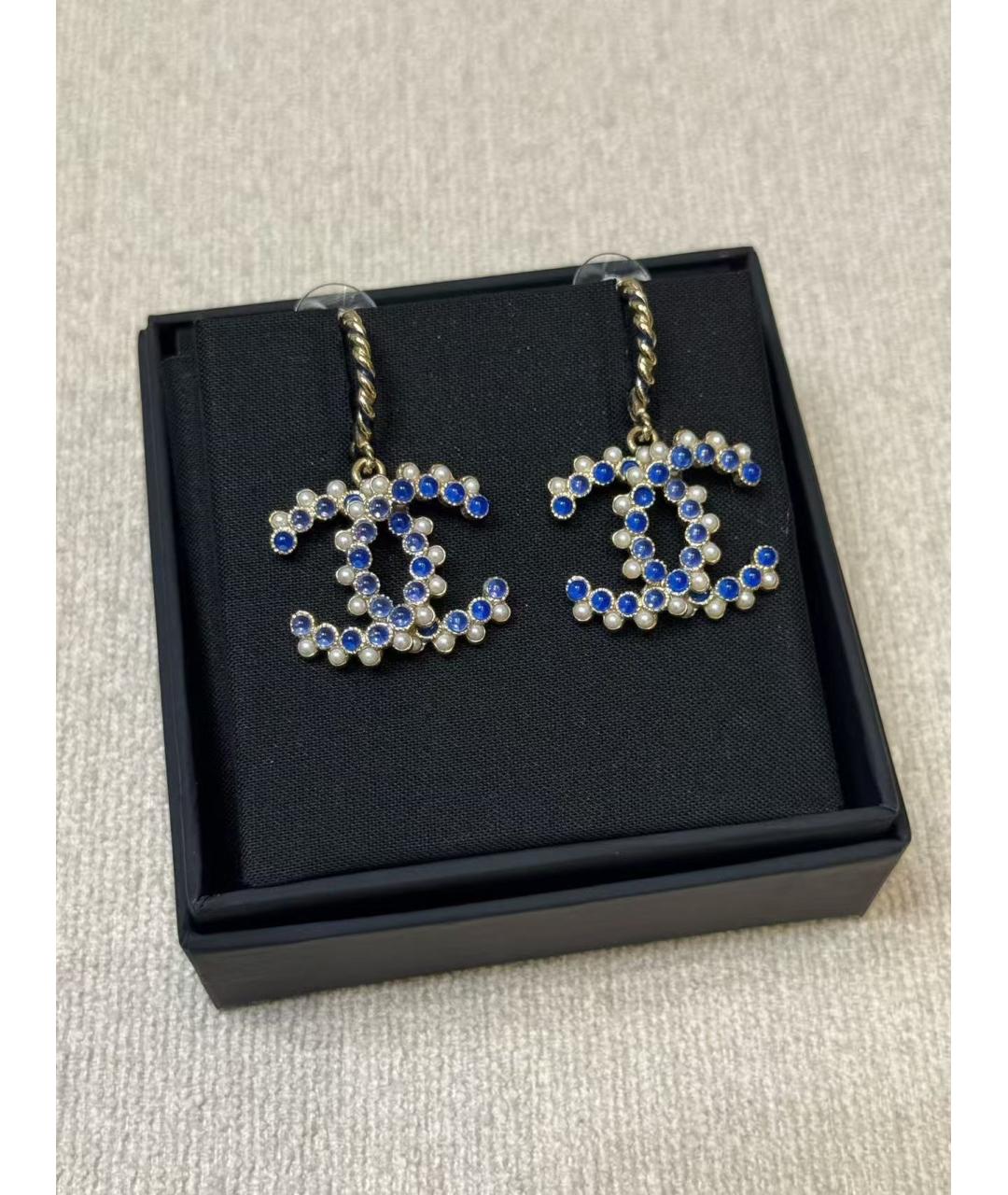 CHANEL Синие серьги, фото 3