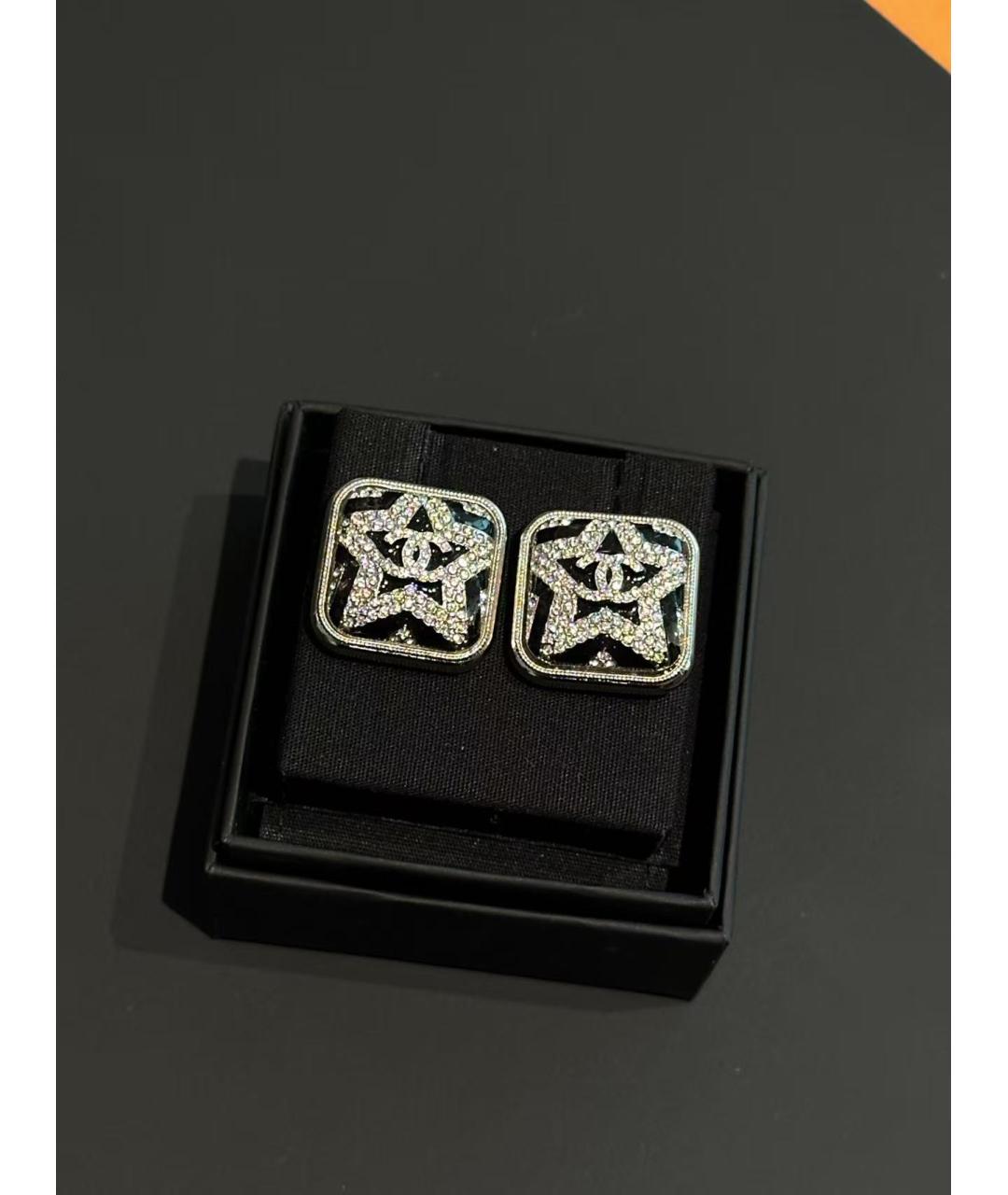 CHANEL Черные серьги, фото 4