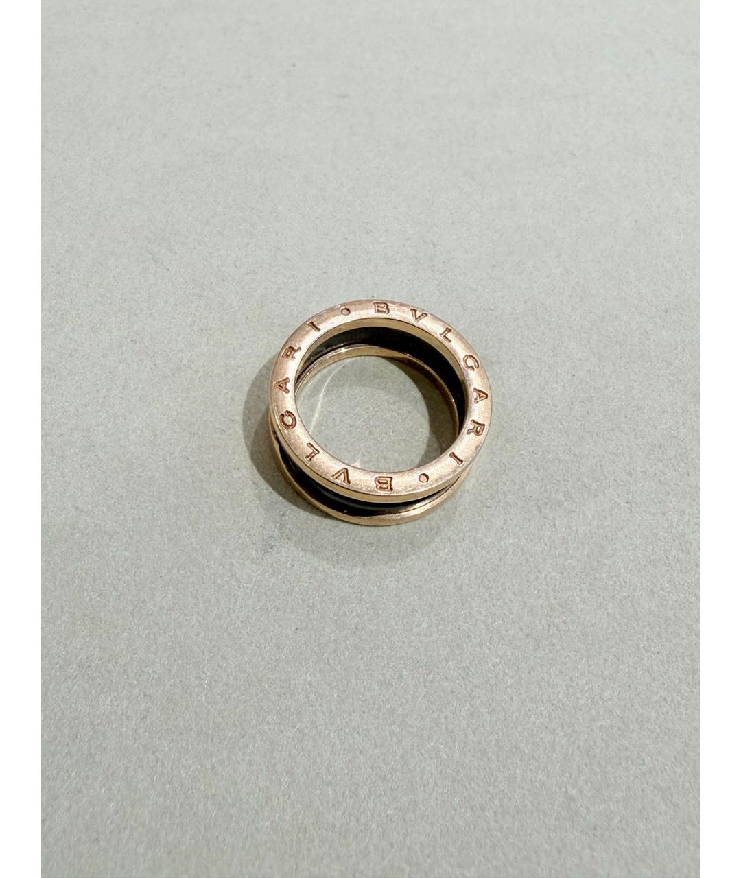 BVLGARI Черное кольцо из розового золота, фото 4