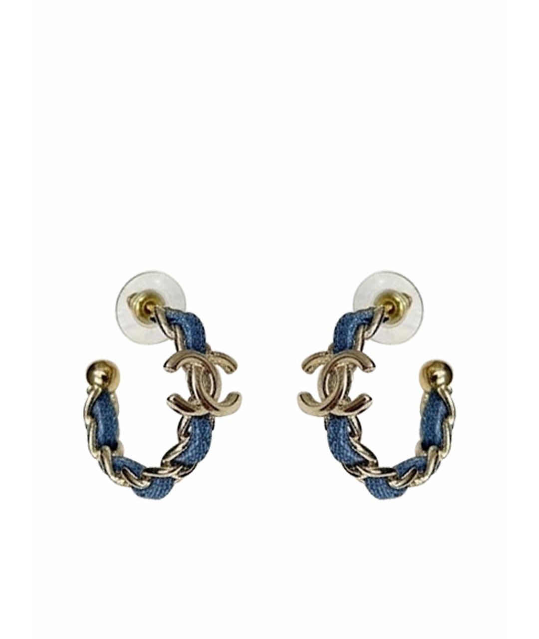 CHANEL Голубые серьги, фото 1