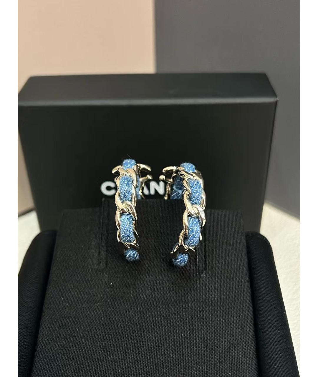 CHANEL Голубые серьги, фото 3