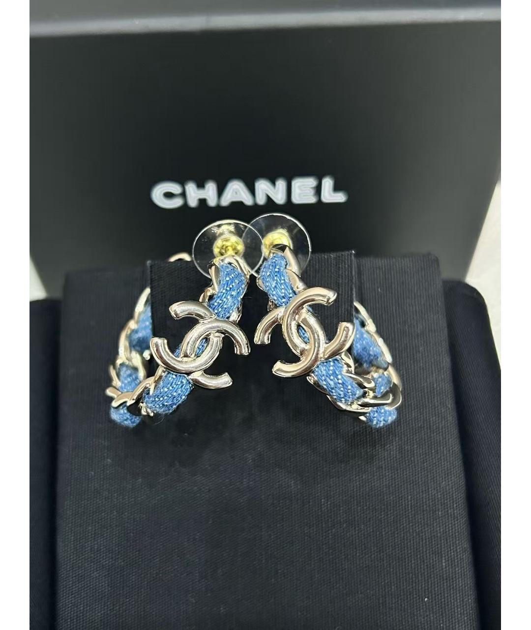 CHANEL Голубые серьги, фото 4