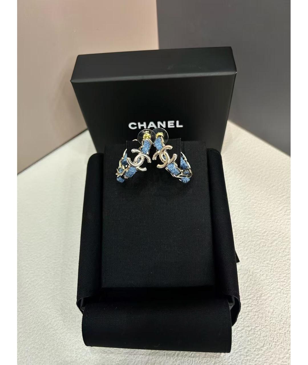 CHANEL Голубые серьги, фото 2