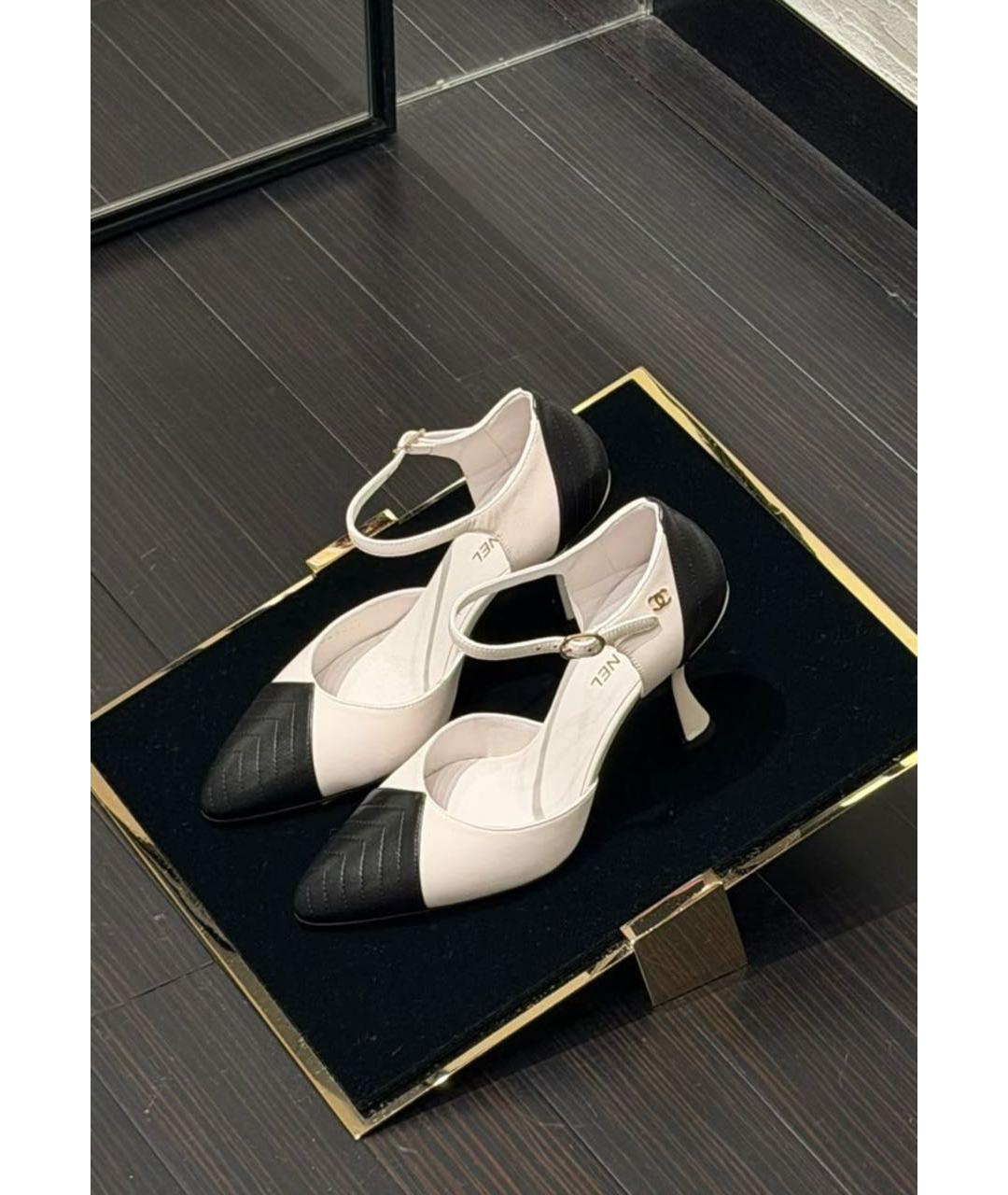 CHANEL Белые кожаные туфли, фото 3