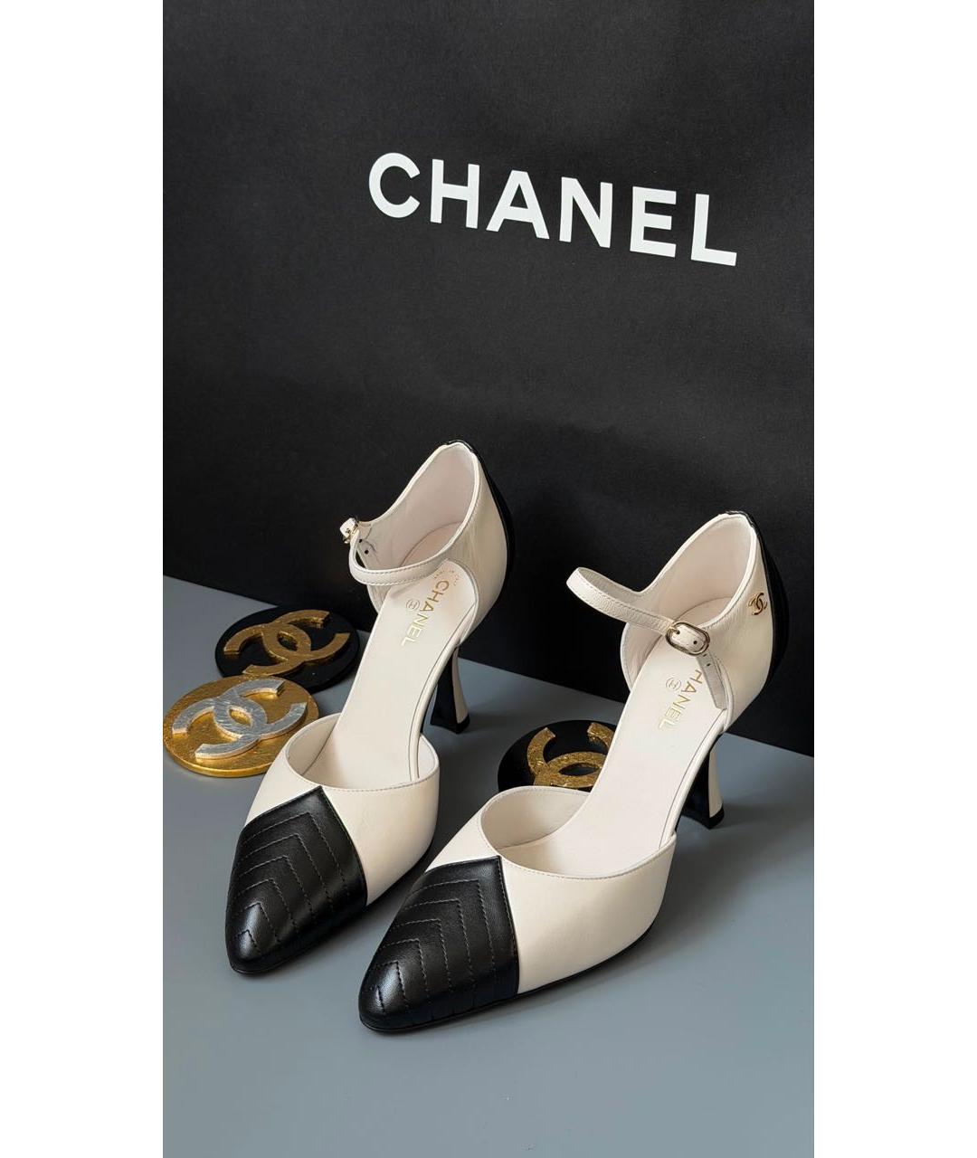 CHANEL Белые кожаные туфли, фото 2