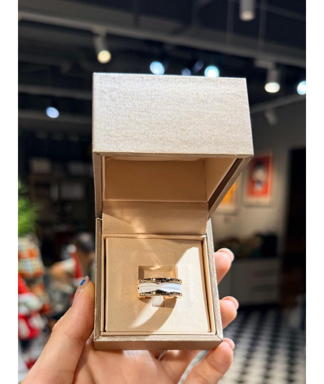 BVLGARI Белое кольцо из розового золота, фото 2