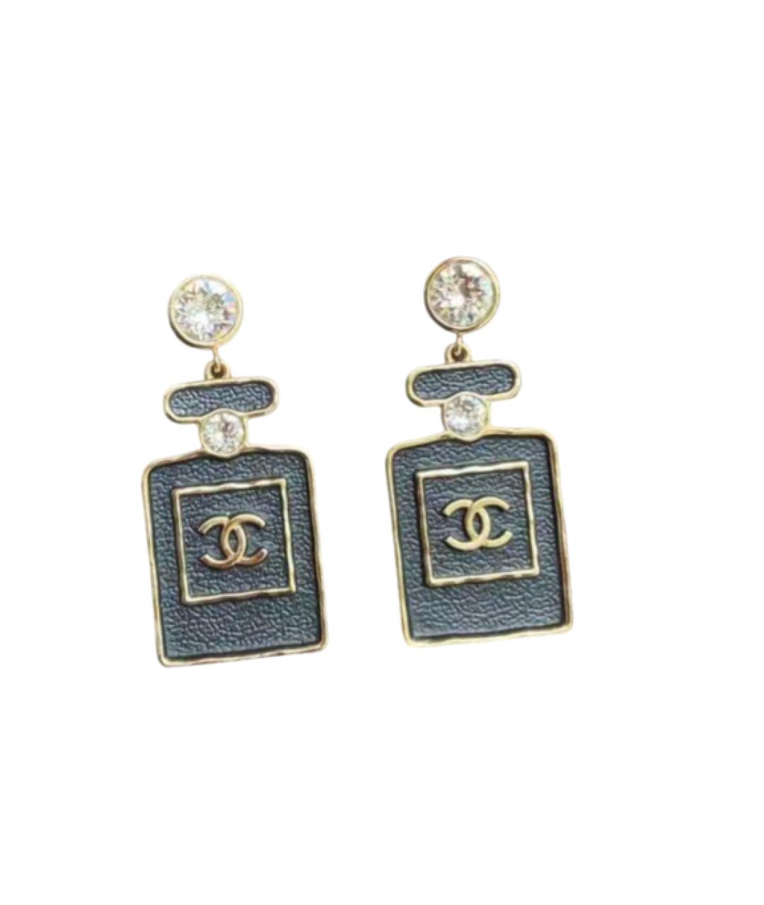 CHANEL Черные серьги, фото 1
