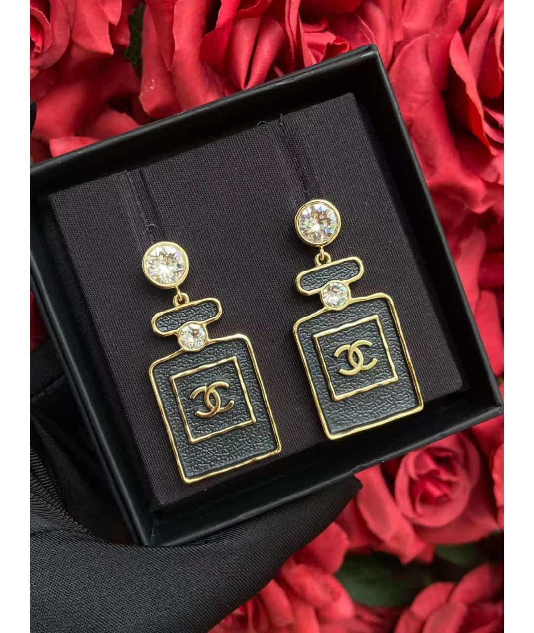 CHANEL Черные серьги, фото 3