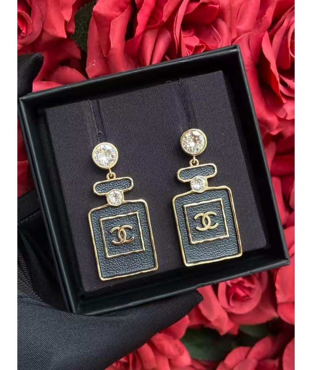 CHANEL Черные серьги, фото 2