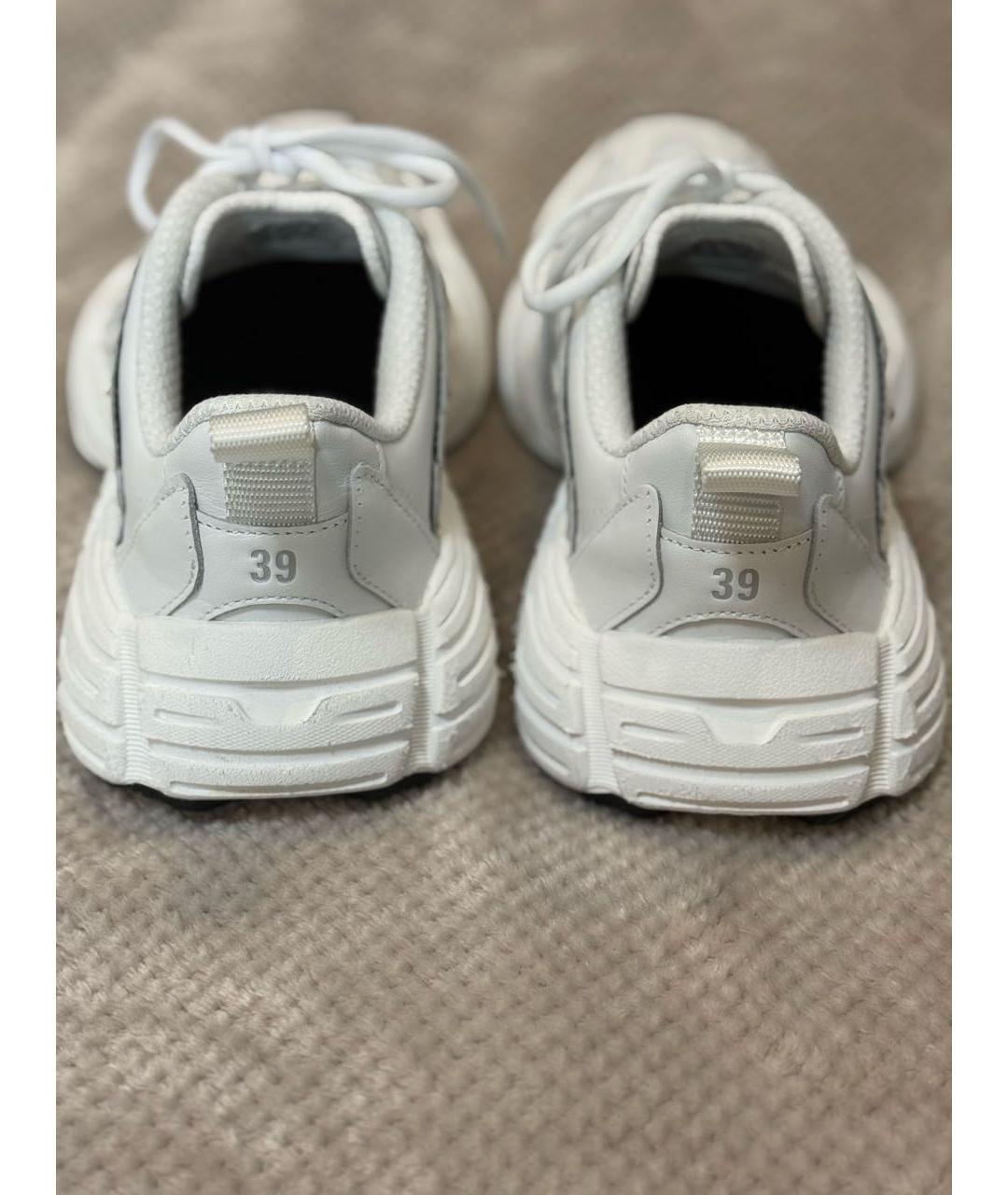 BALENCIAGA Белые кожаные кроссовки, фото 4