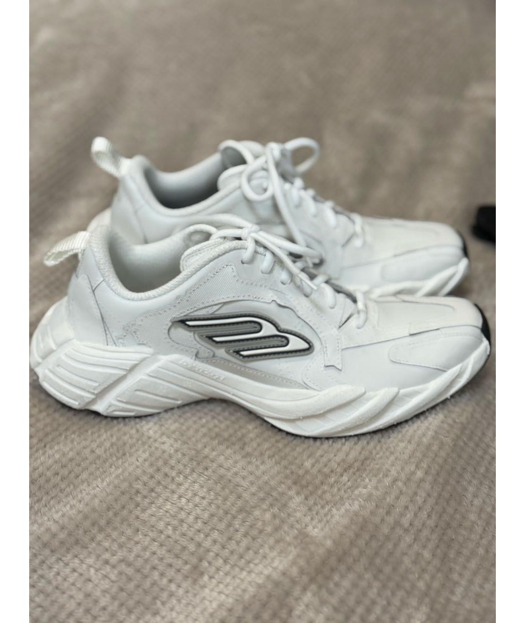 BALENCIAGA Белые кожаные кроссовки, фото 9