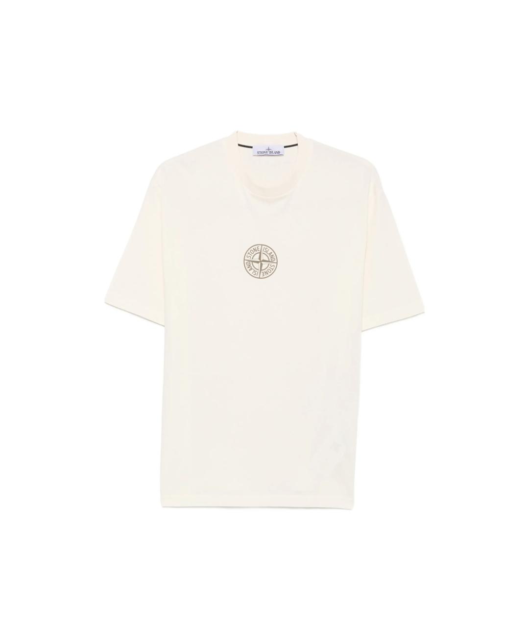 STONE ISLAND Белая хлопковая футболка, фото 1