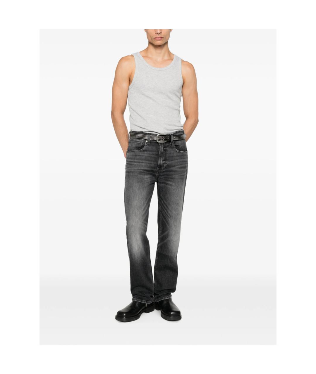 7 FOR ALL MANKIND Серые хлопковые прямые джинсы, фото 2