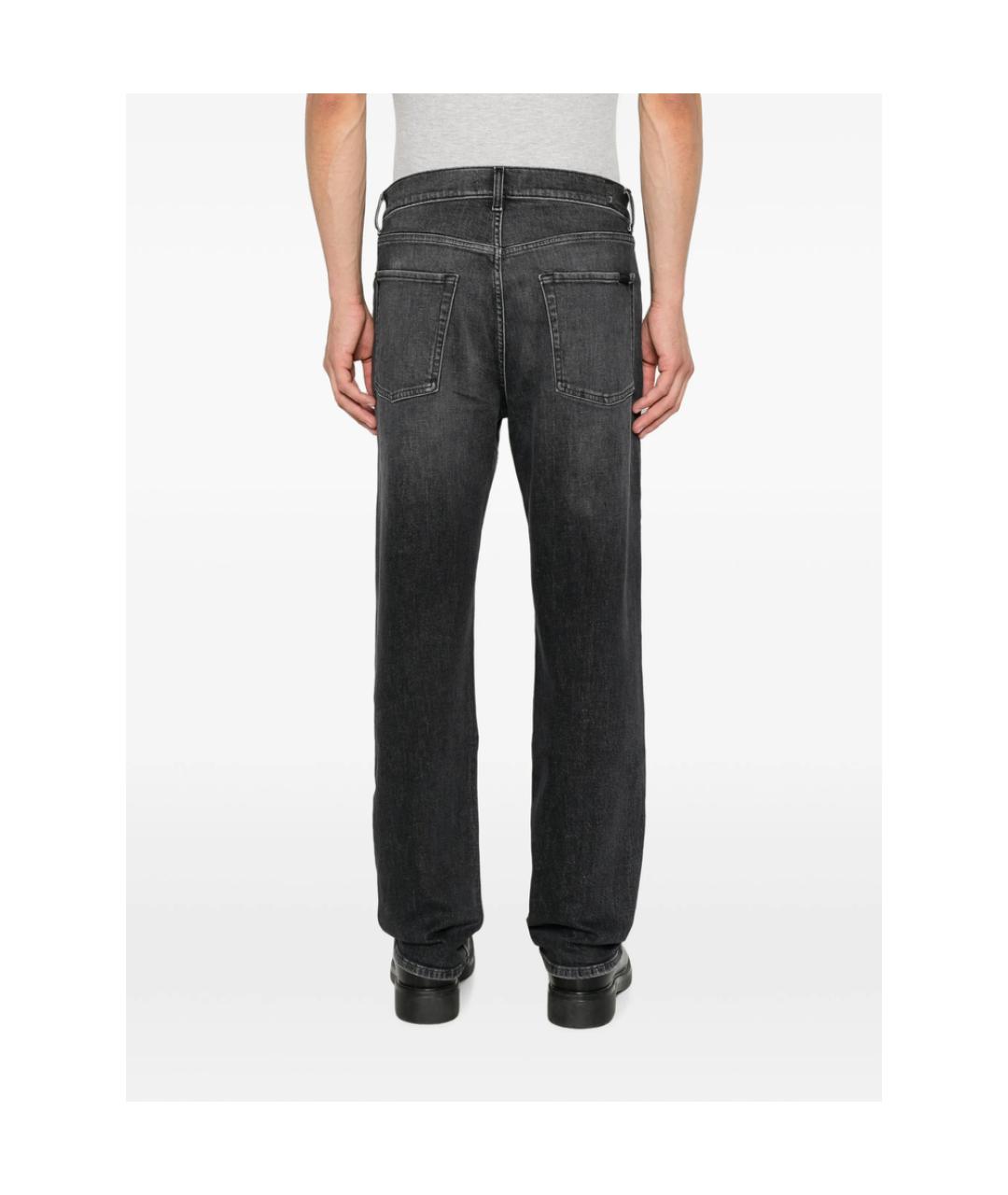 7 FOR ALL MANKIND Серые хлопковые прямые джинсы, фото 3