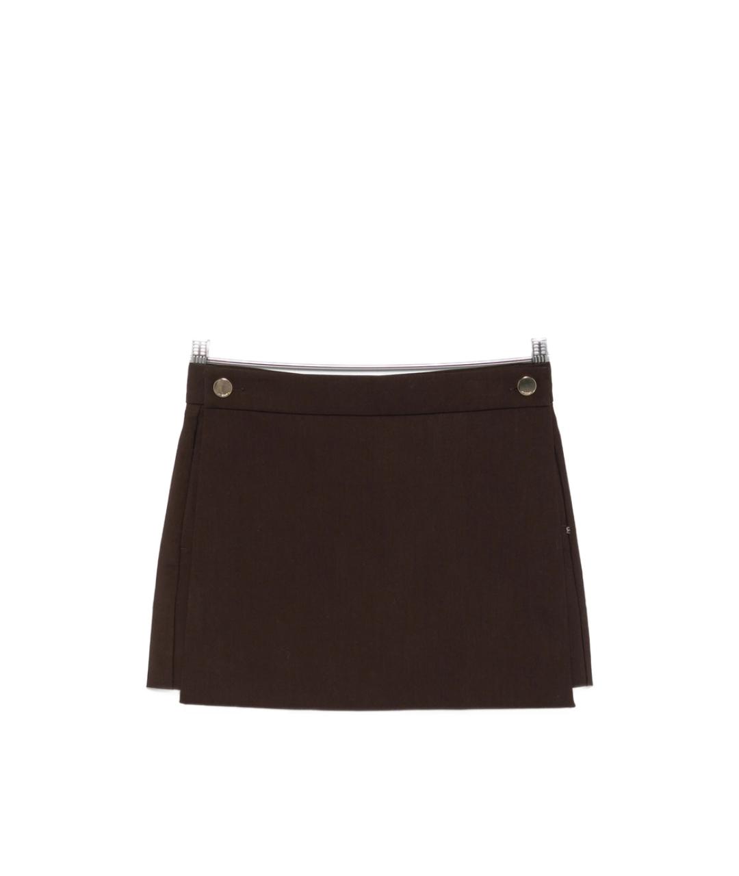 SPORTMAX Коричневая полиэстеровая юбка мини, фото 1