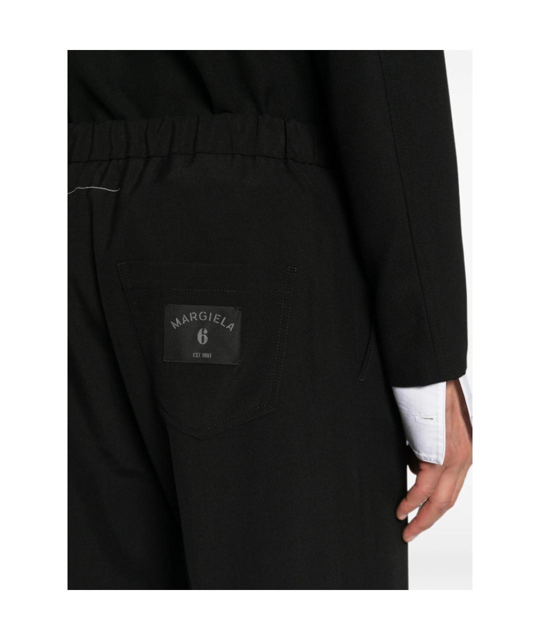 MM6 MAISON MARGIELA Черные полиэстеровые повседневные брюки, фото 2