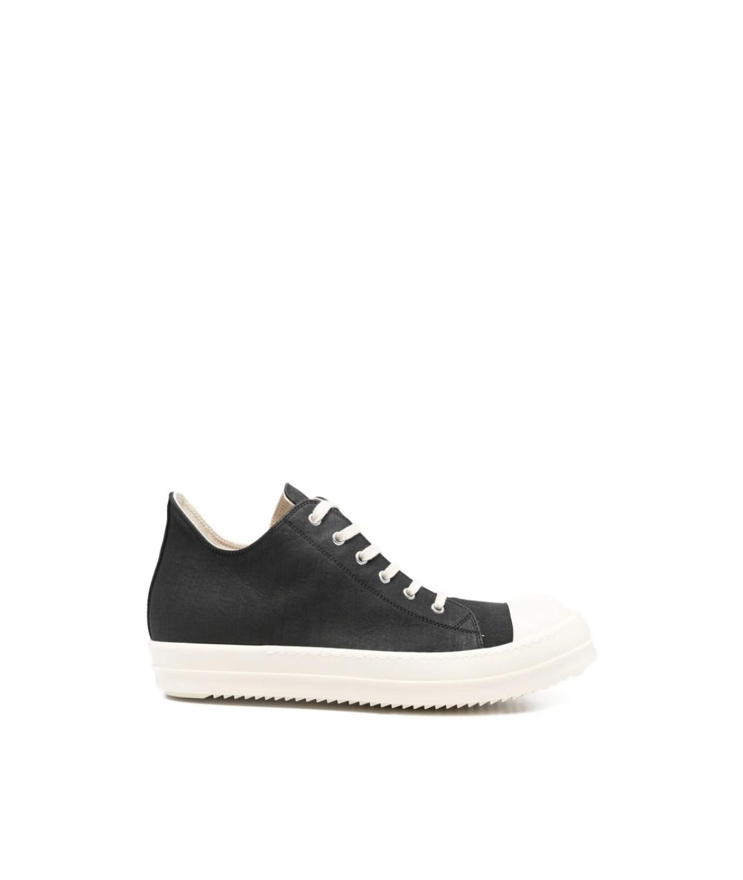 RICK OWENS DRKSHDW Черные текстильные низкие кроссовки / кеды, фото 1