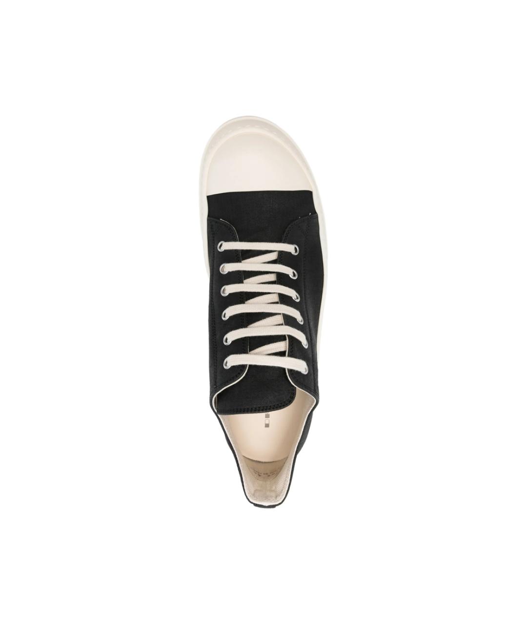 RICK OWENS DRKSHDW Черные текстильные низкие кроссовки / кеды, фото 2