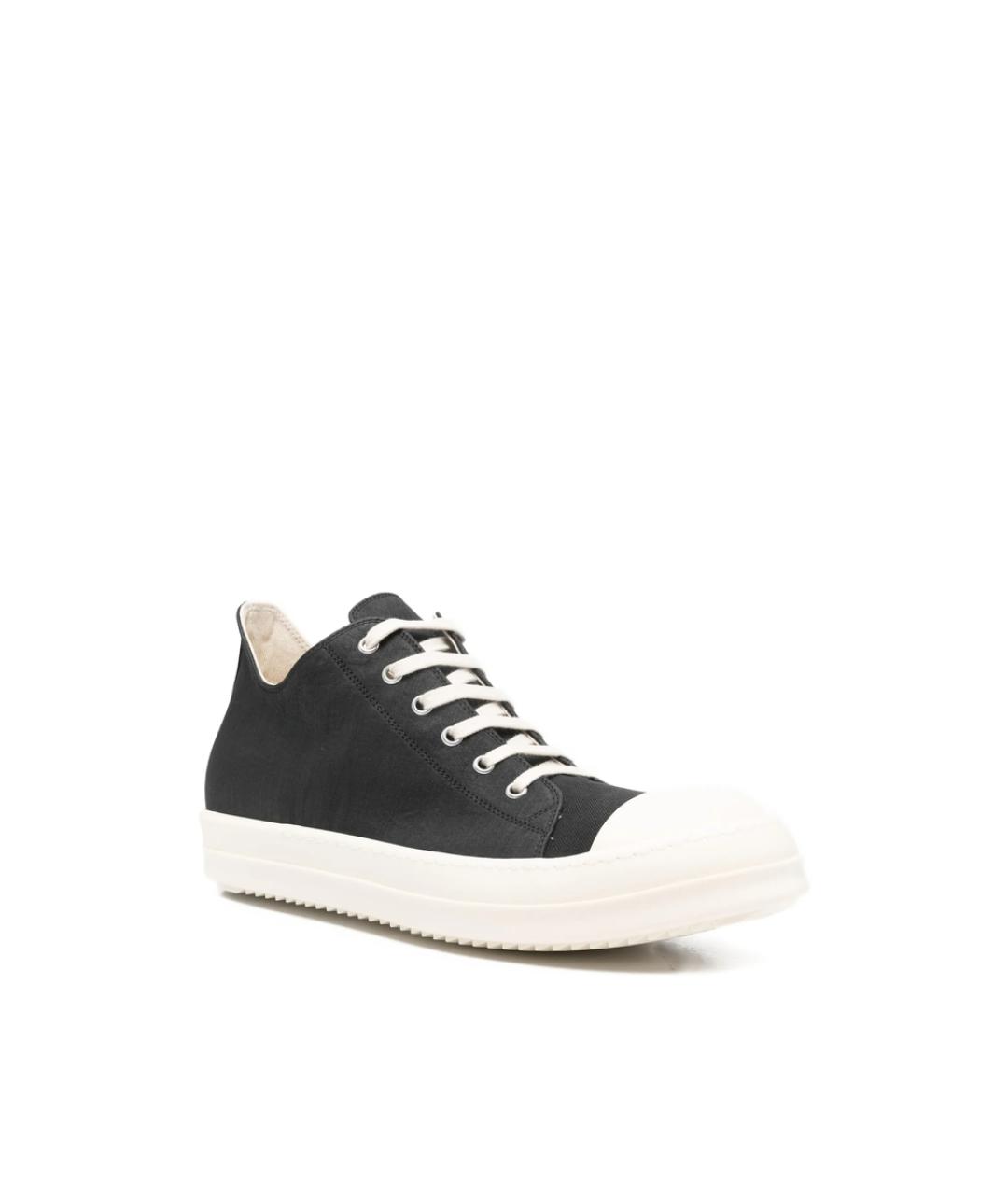 RICK OWENS DRKSHDW Черные текстильные низкие кроссовки / кеды, фото 3