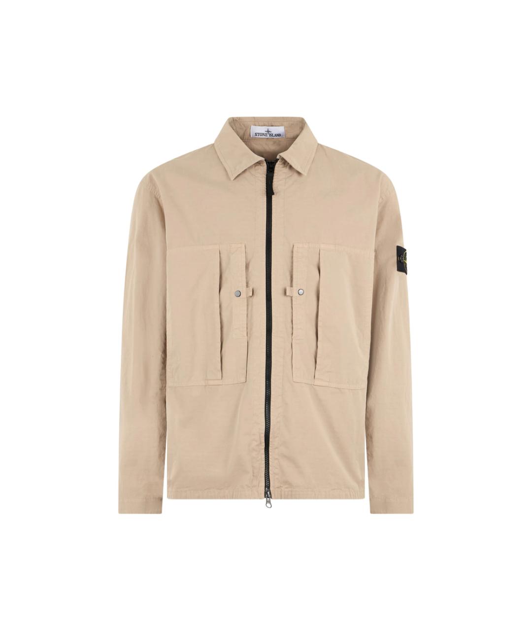 STONE ISLAND Бежевая хлопковая куртка, фото 1
