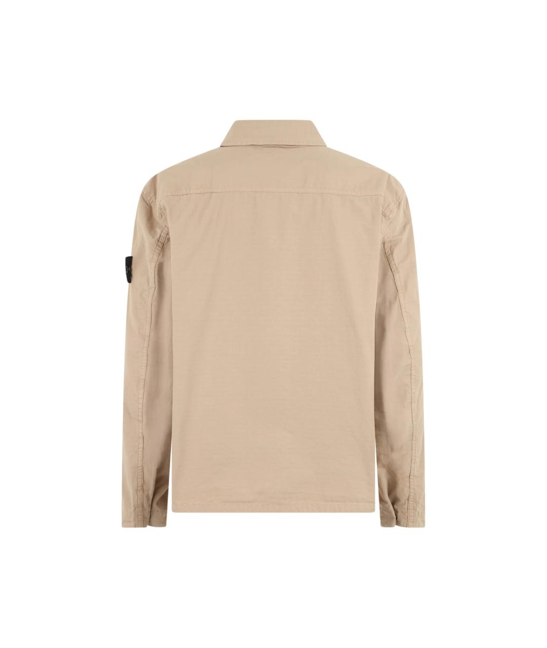 STONE ISLAND Бежевая хлопковая куртка, фото 2