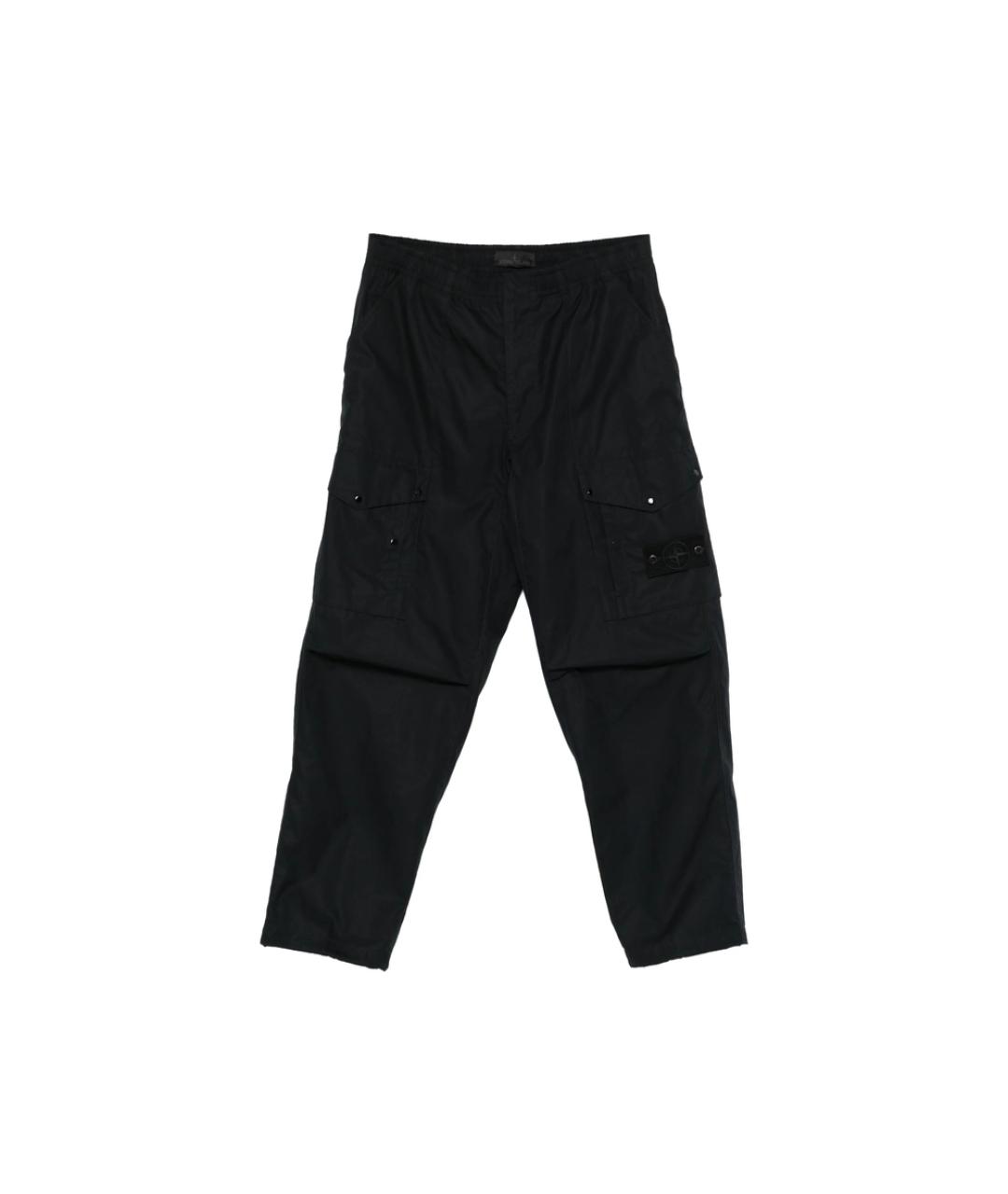 STONE ISLAND Черные хлопковые повседневные брюки, фото 1