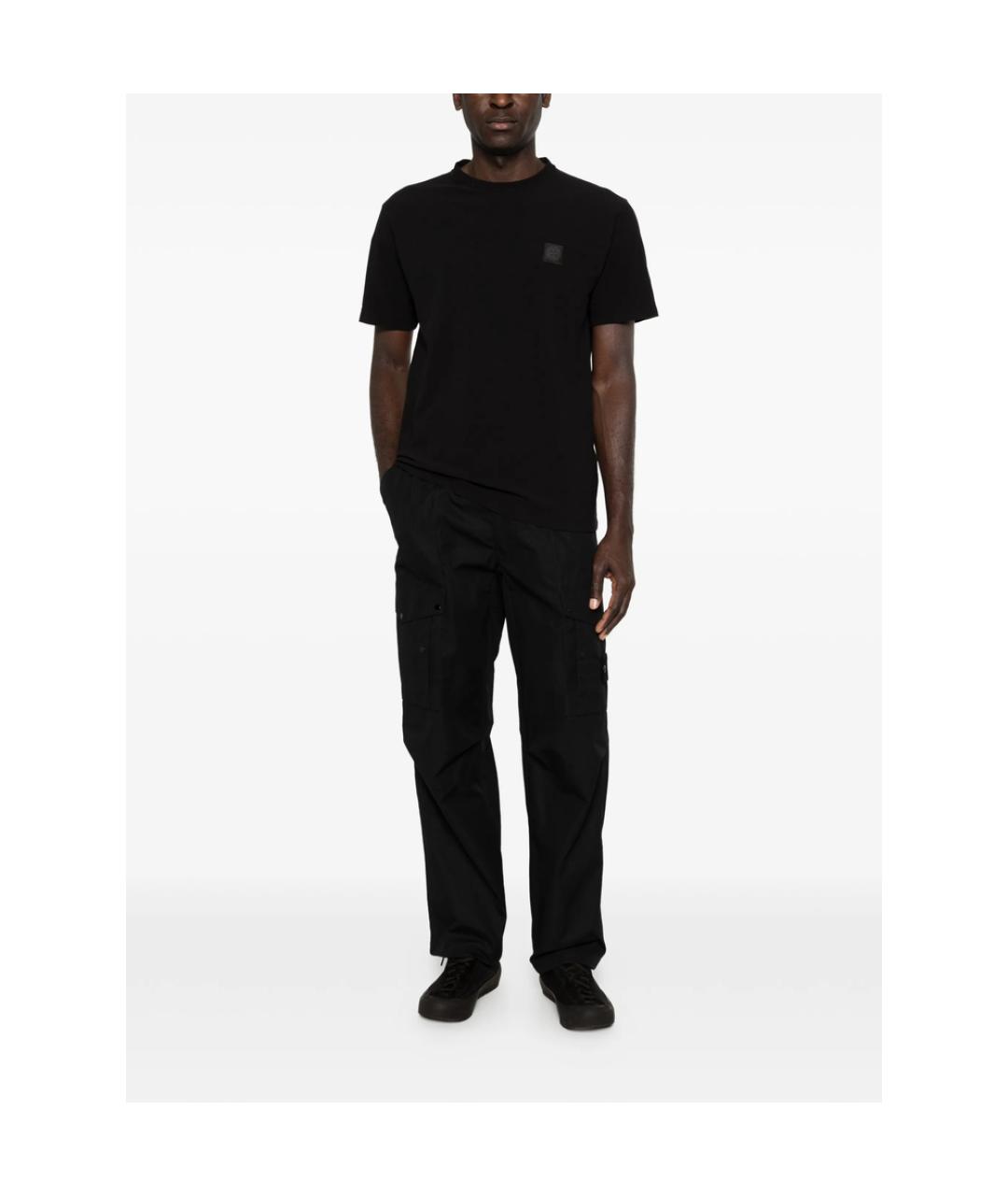 STONE ISLAND Черные хлопковые повседневные брюки, фото 2