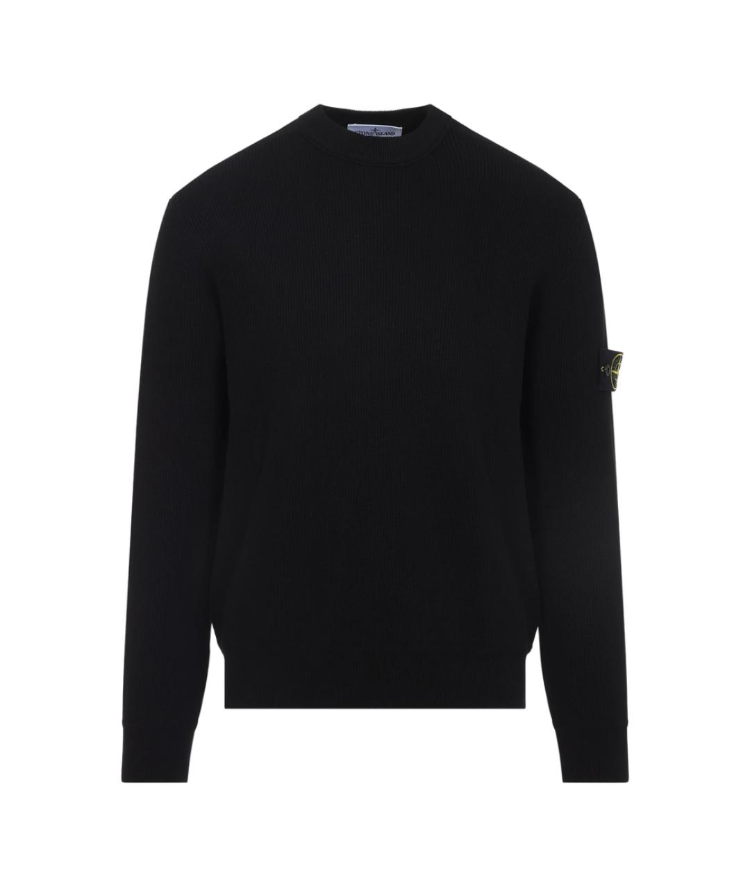 STONE ISLAND Черный хлопковый джемпер / свитер, фото 1
