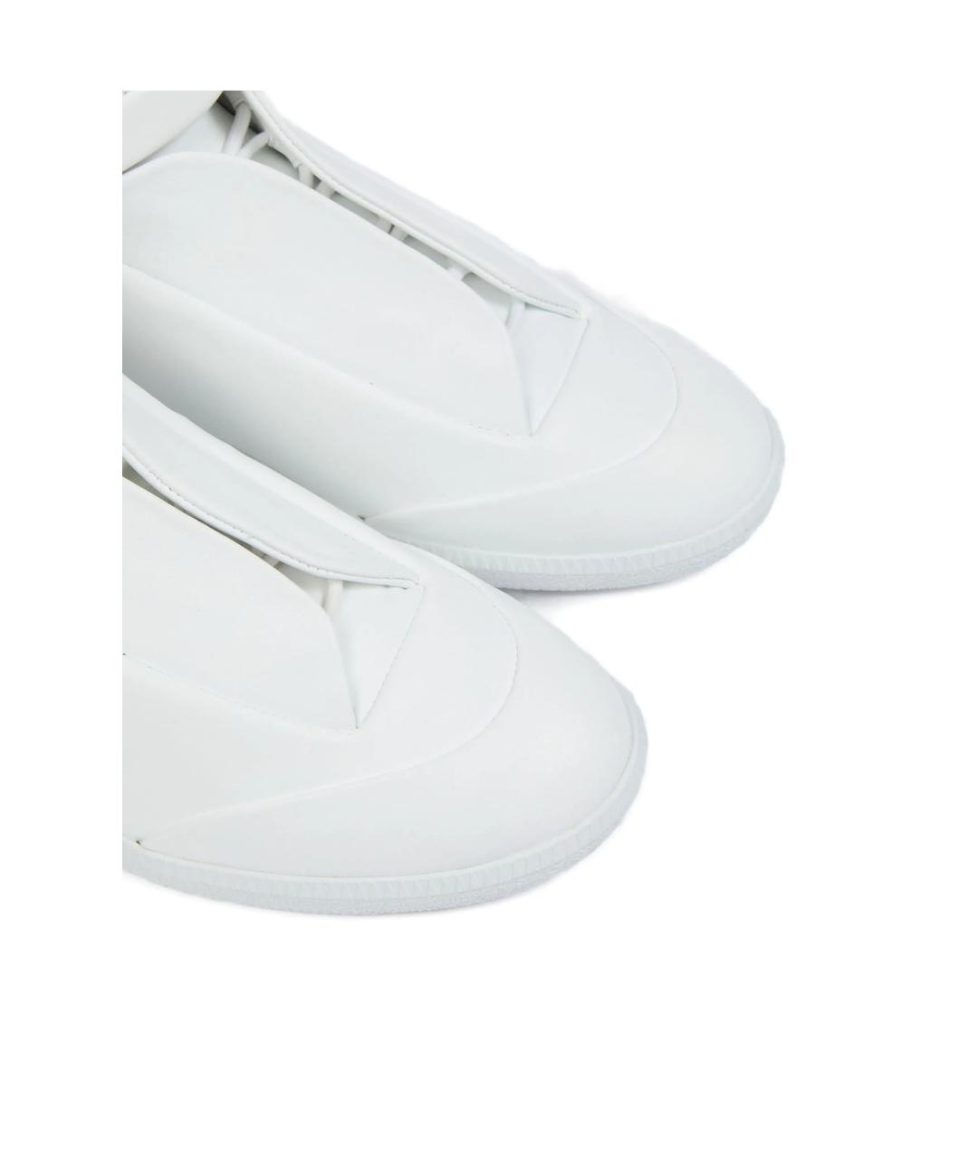 MAISON MARGIELA Белые кожаные высокие кроссовки / кеды, фото 2