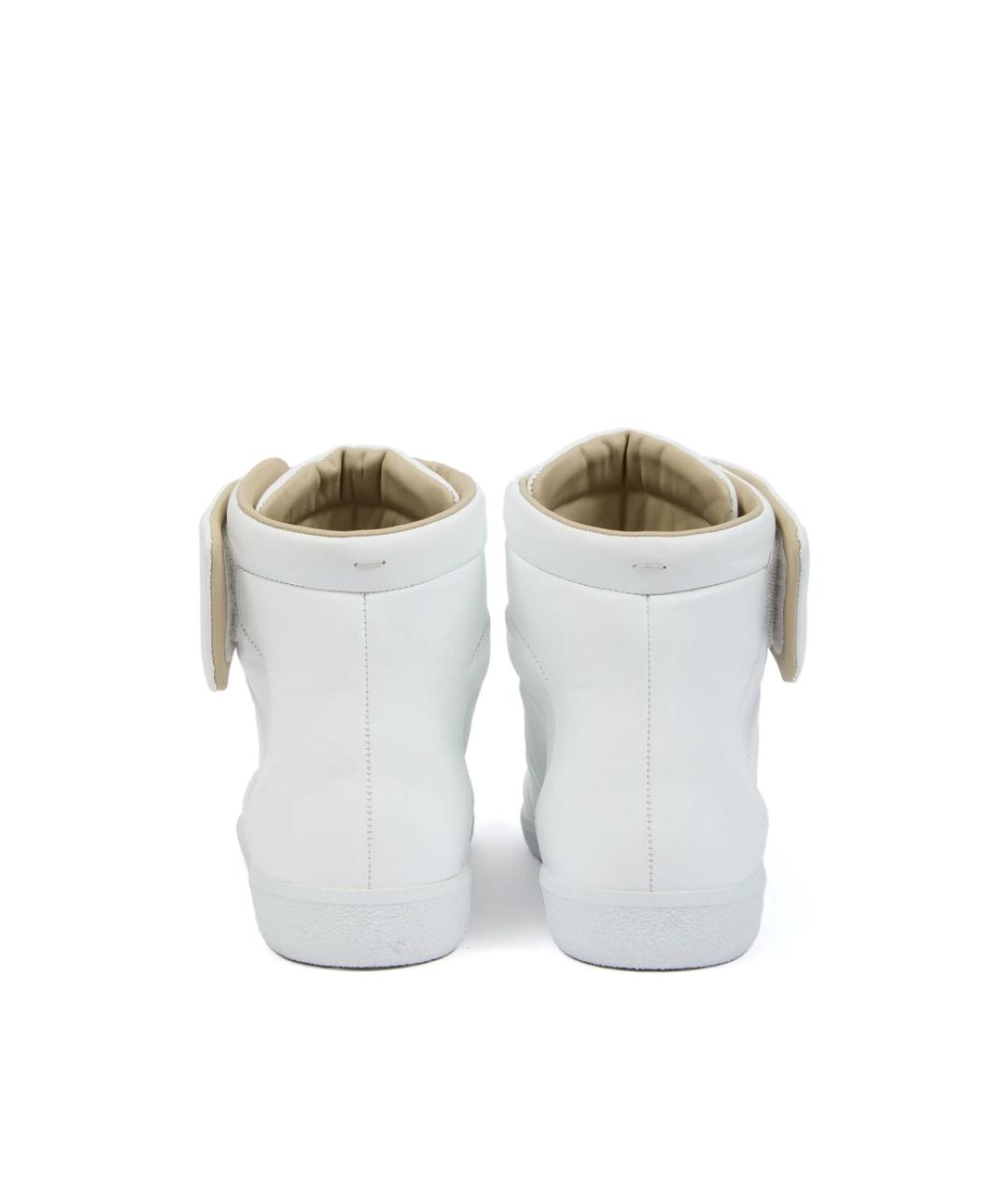 MAISON MARGIELA Белые кожаные высокие кроссовки / кеды, фото 5
