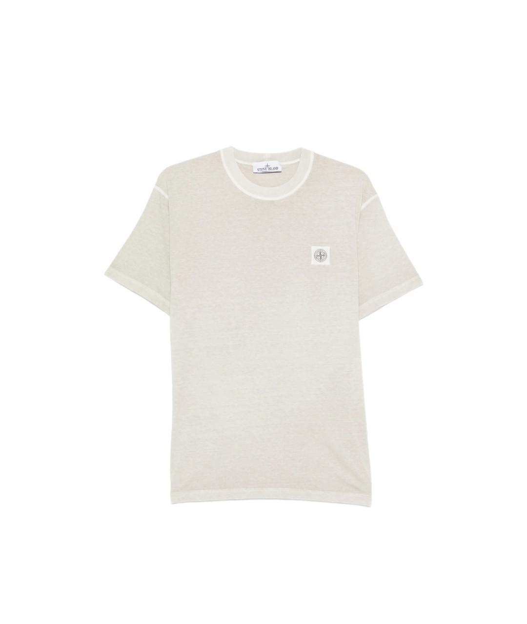 STONE ISLAND Белая хлопковая футболка, фото 1