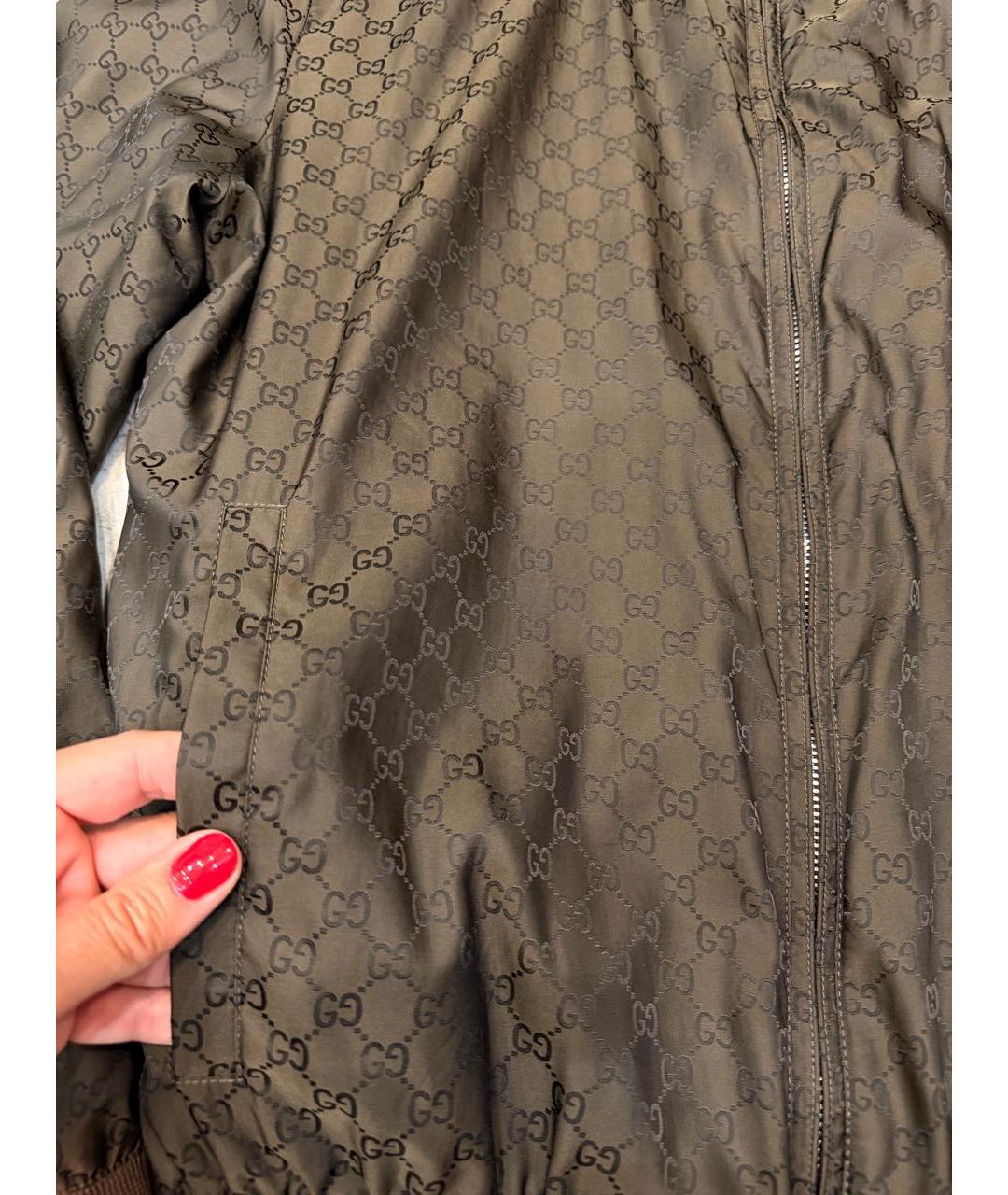 GUCCI Коричневая полиамидовая куртка, фото 7