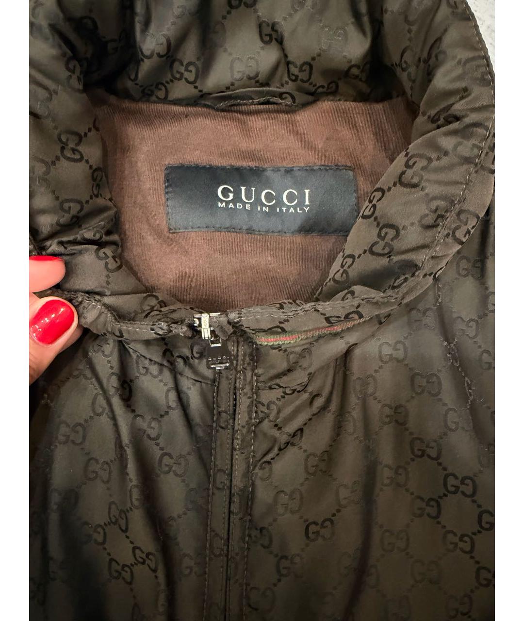 GUCCI Коричневая полиамидовая куртка, фото 3