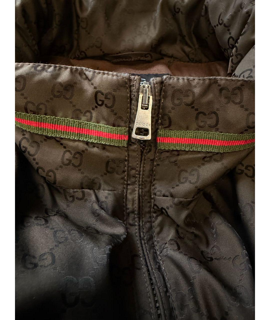GUCCI Коричневая полиамидовая куртка, фото 5