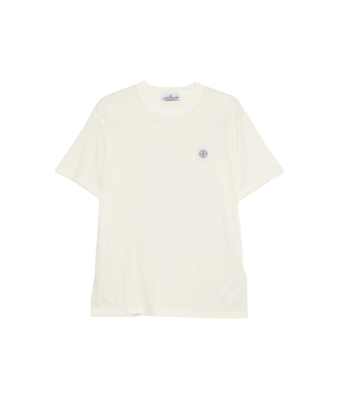 STONE ISLAND Белая хлопковая футболка, фото 1