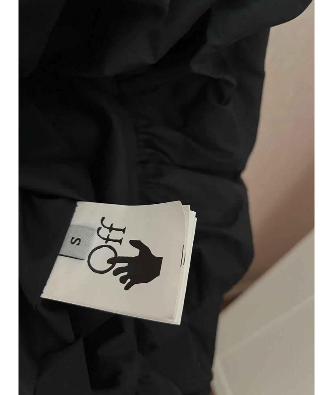 OFF-WHITE Черное хлопковое повседневное платье, фото 5