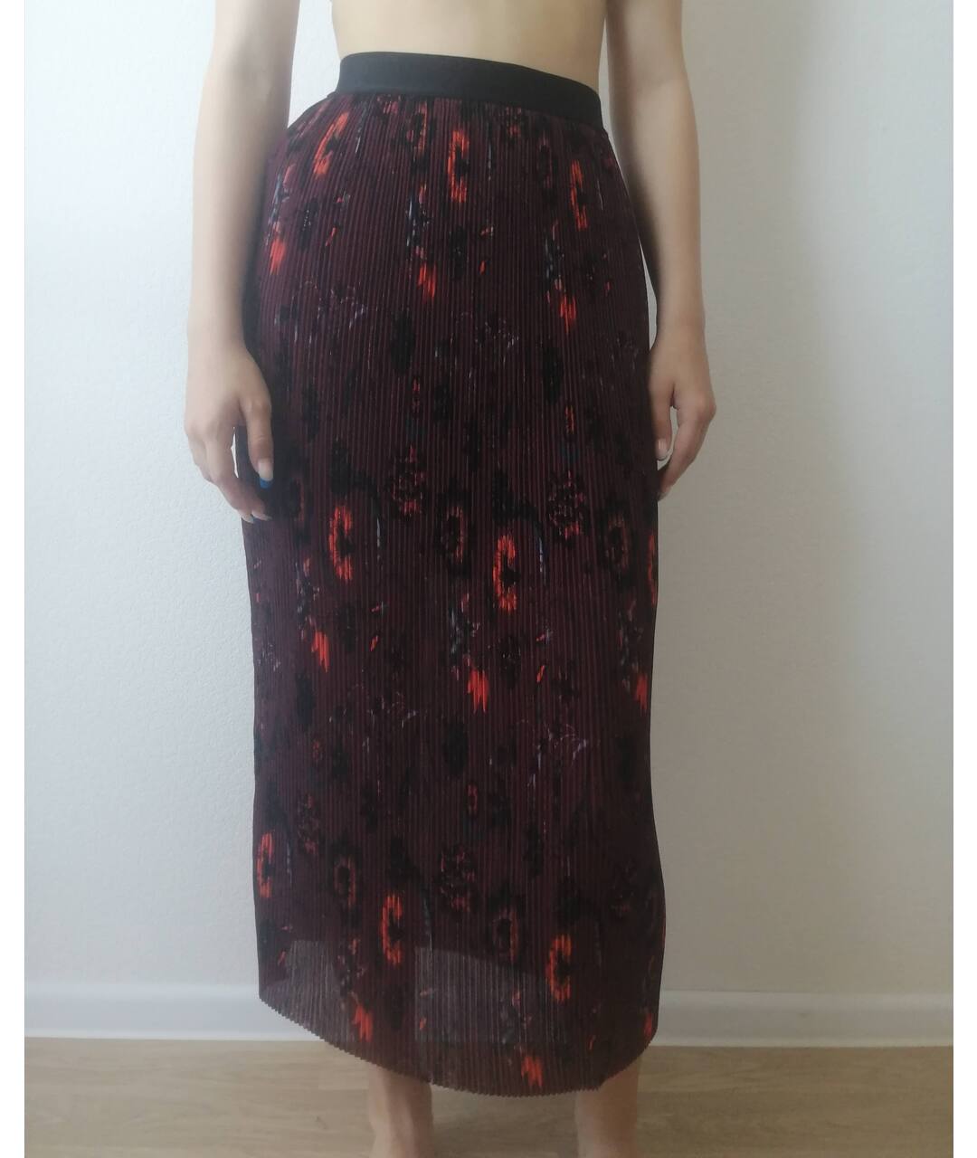 SANDRO Бордовая юбка макси, фото 8