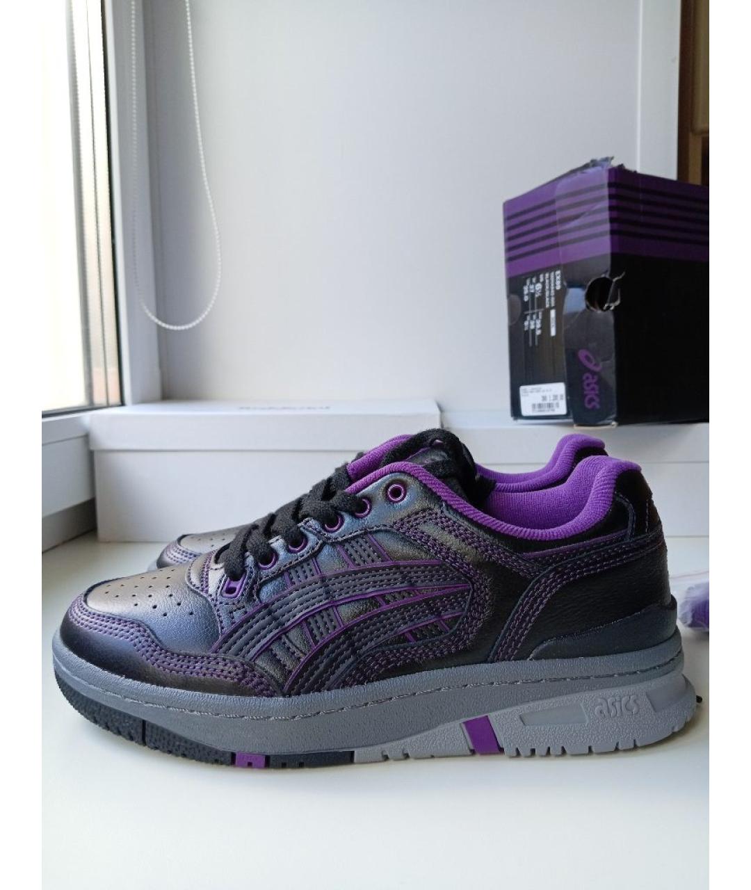 ASICS Черные кожаные низкие кроссовки / кеды, фото 10