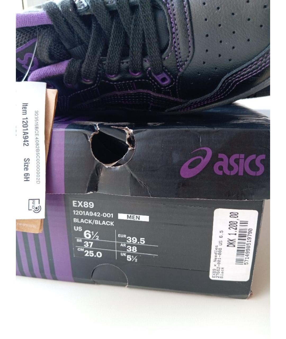ASICS Черные кожаные низкие кроссовки / кеды, фото 7