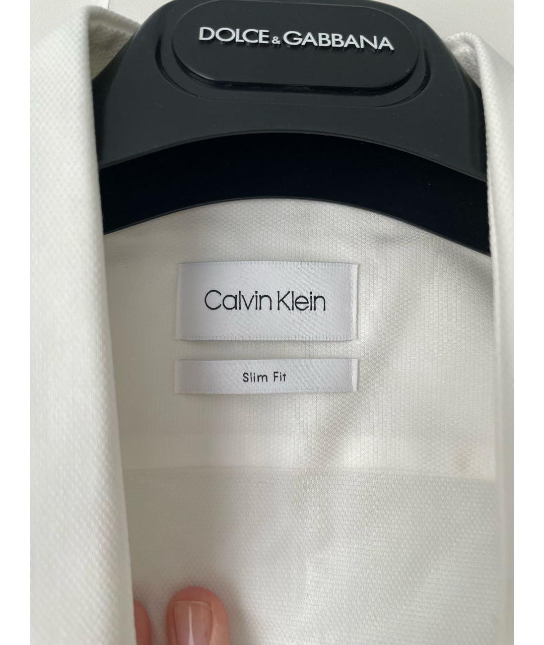 CALVIN KLEIN Белая хлопковая рубашка, фото 3
