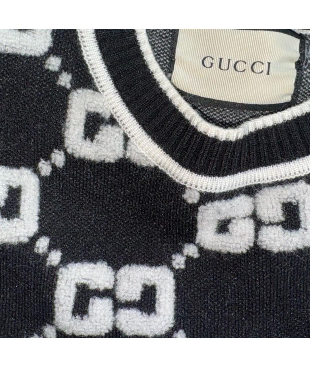 GUCCI Черный шерстяной джемпер / свитер, фото 4