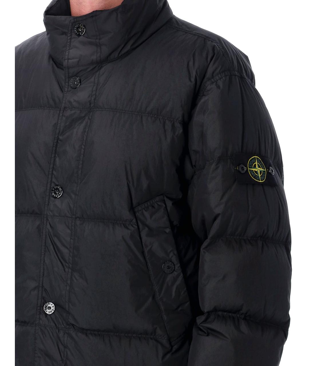 STONE ISLAND Черный полиамидовый пуховик, фото 3