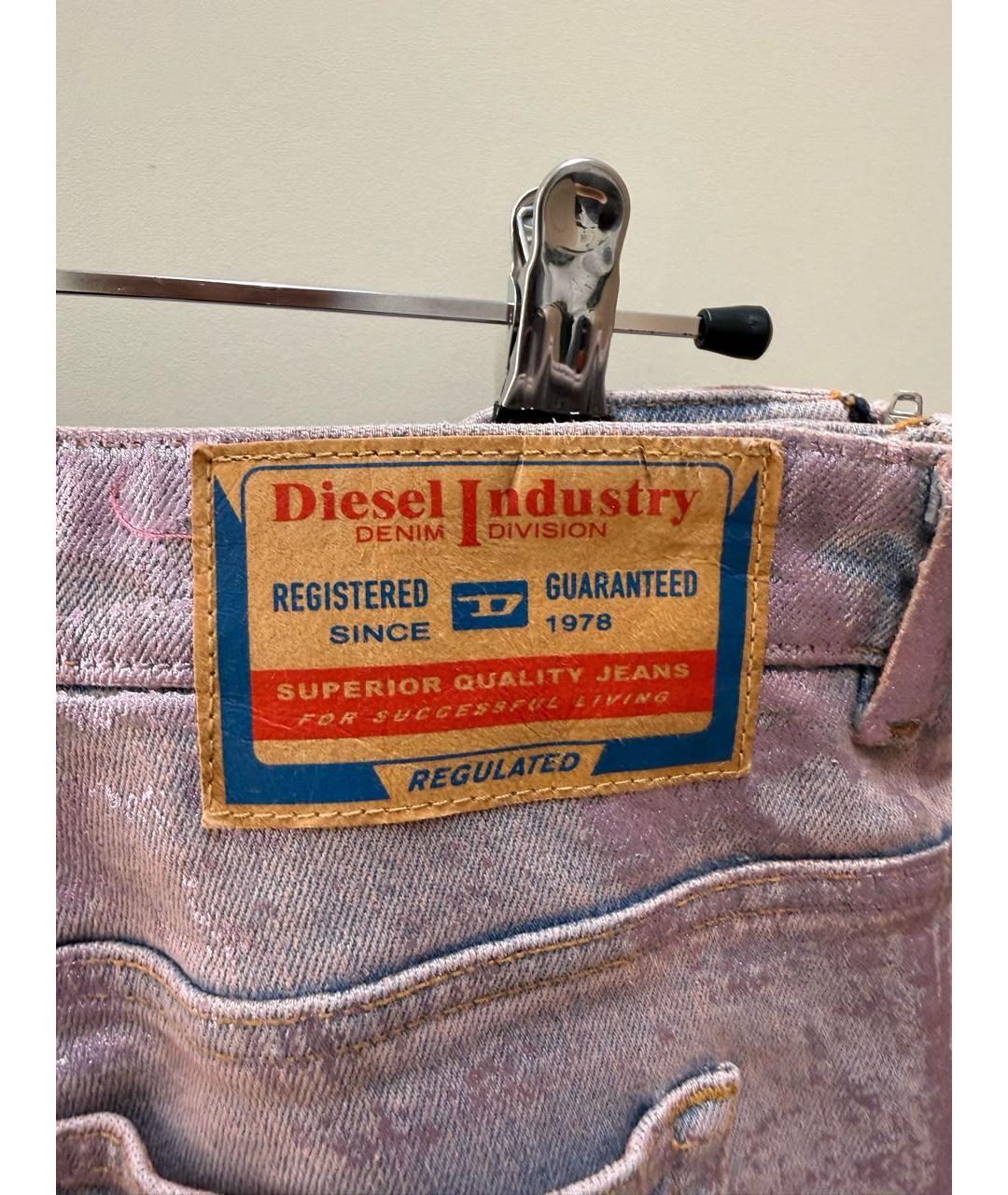 DIESEL Розовые хлопковые джинсы слим, фото 4