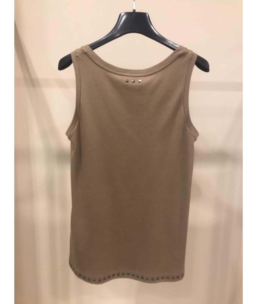 'S MAX MARA Коричневая хлопковая майка, фото 2