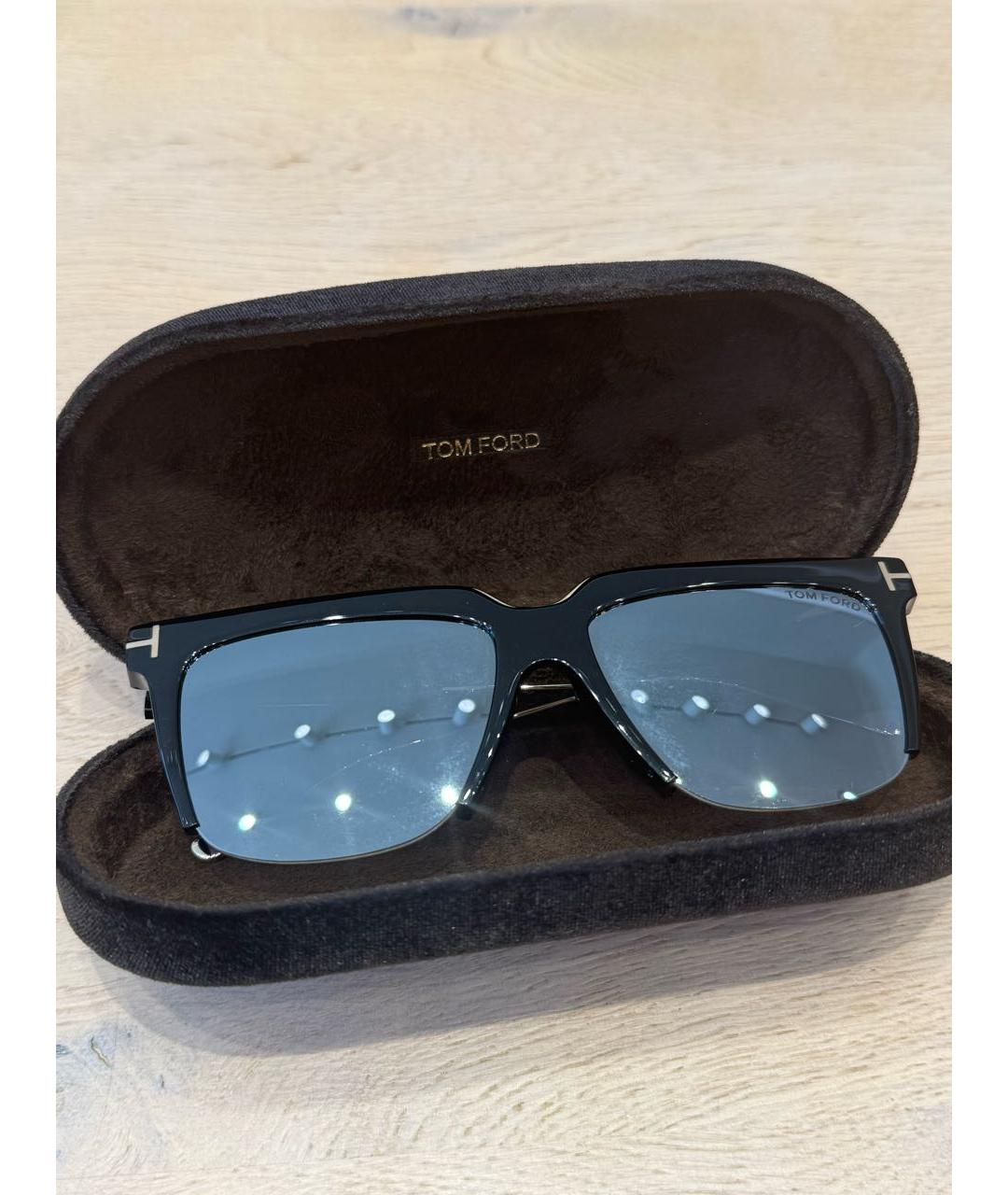 TOM FORD Черные пластиковые солнцезащитные очки, фото 4