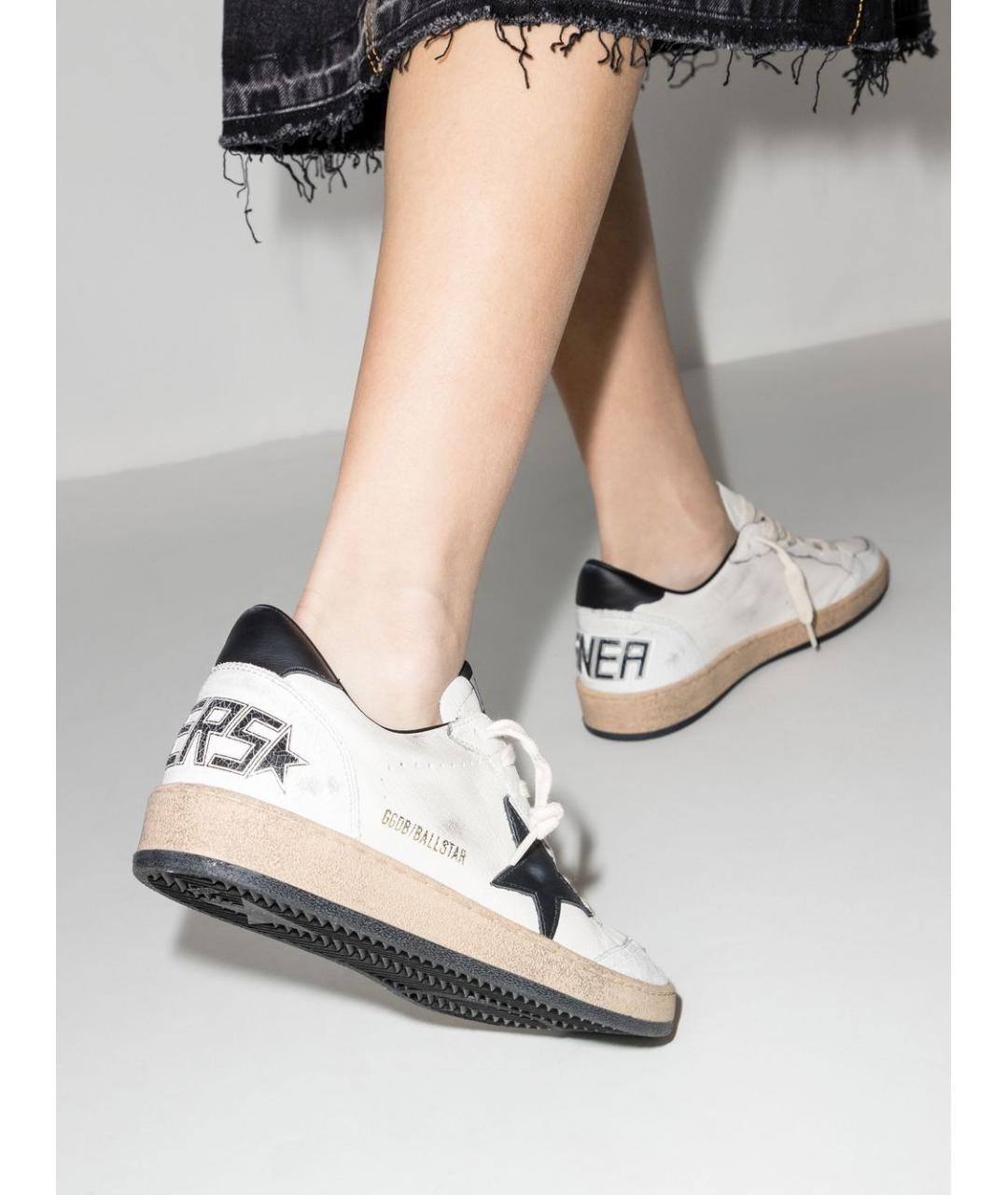 GOLDEN GOOSE Белые кожаные кеды, фото 4