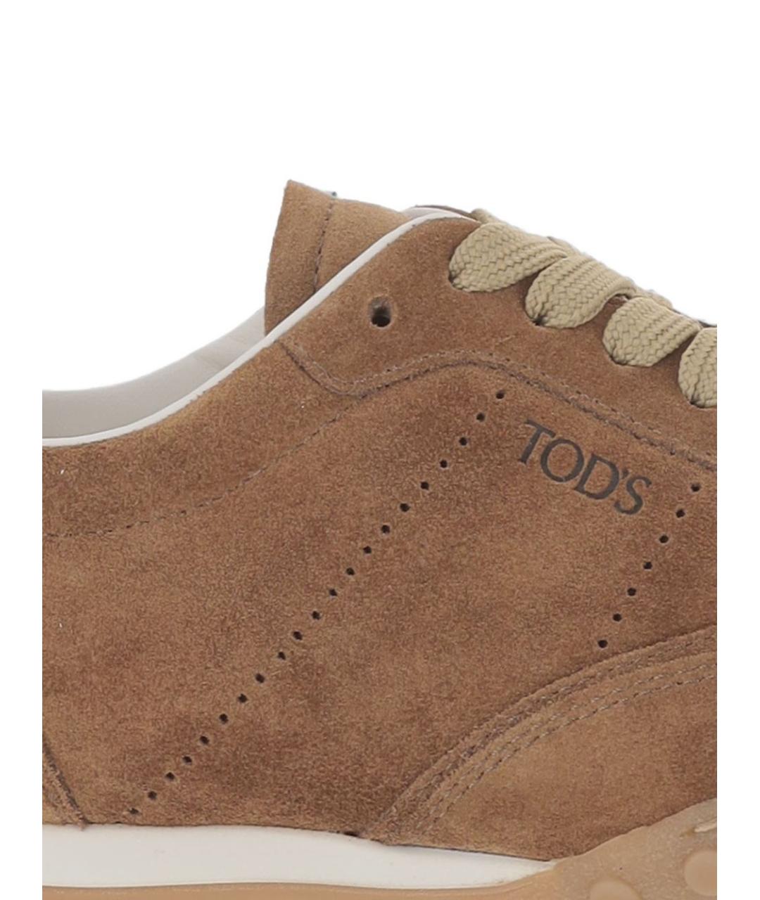 TOD'S Бежевые замшевые кеды, фото 5